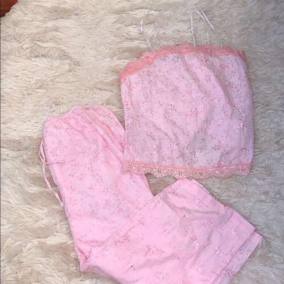 Carol Little pink eyelet pajamas. Small - Picture 1 of 8